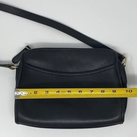 Coach Vintage Black Leather Austin Crossbody Adjustable Strap Purse - Picture 11 of 14